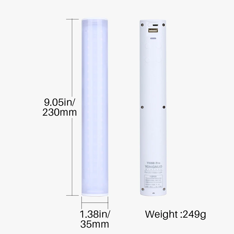  YONGNUO YN60 Pro 3200-5500K RGB LED Video Light Built in 5200mAh Battery DSLR Photography Lighting  - 33003522550