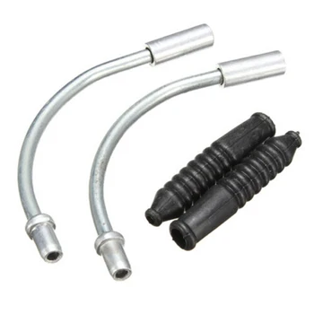 

2 Pairs Bike V Brake Noodles Cable Guide Bend with Plastic Boots Sleeves Set Brake Cable Protect Bicycle Parts^