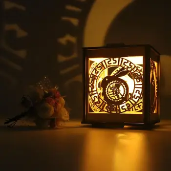 

Wood DIY Light Rabbit Chinese Knot Lantern Easter Festival Home Hang Decor Craft Enhancing the festival atmosphere