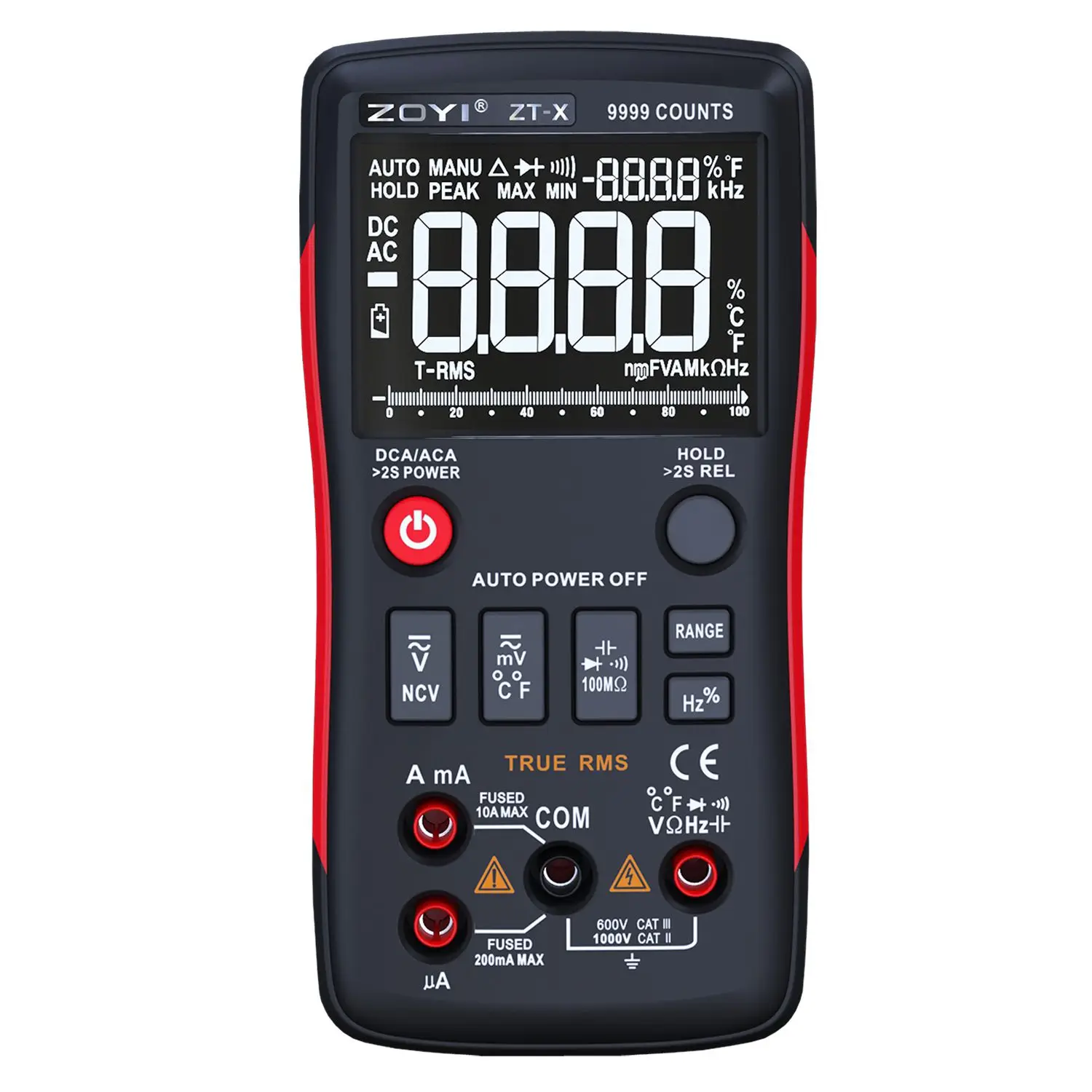 

ZOYI ZT-X Digital Multimeter ac dc voltmeter true rms auto range multimeter with NCV DATA HOLD LCD backlight display