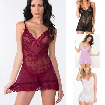 

Sexy Lingerie Sleepwear Lace Teddy Women's G-string Underwear Babydoll Nightwear