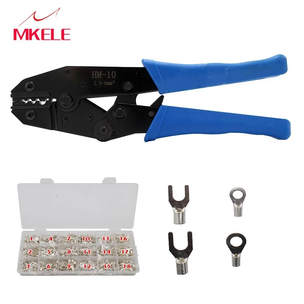 

HM-10 Crimper Cable Cutter Automatic Wire Stripper Multifunctional Crimping Pliers Terminal 22-10AWG Electrical Cable Tools