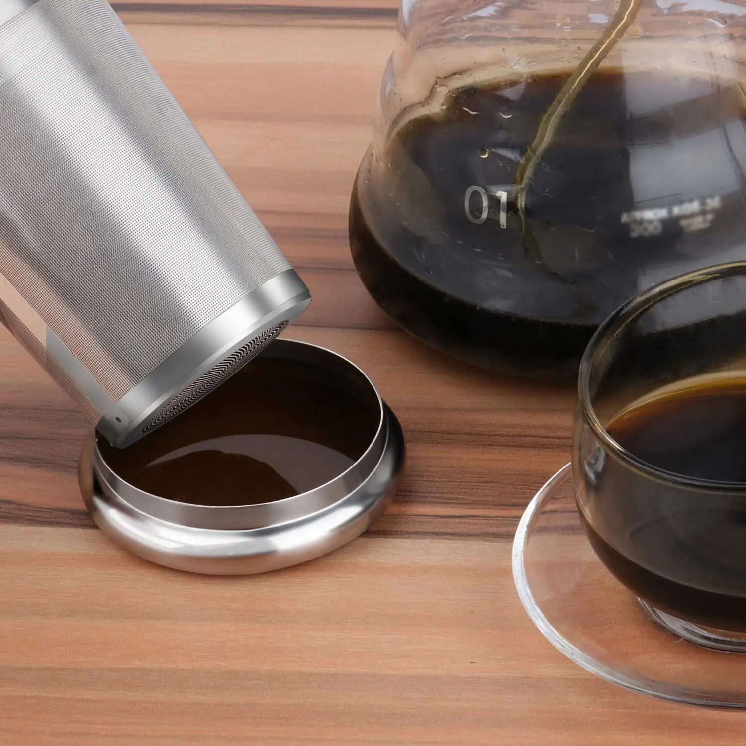 Многослойная сетка для заваривания чая, многоразовый фильтр для кофе-подходит для стандартных чашек, кружек, чайных горшков-Идеальный фильтр из нержавеющей стали для заваривания
