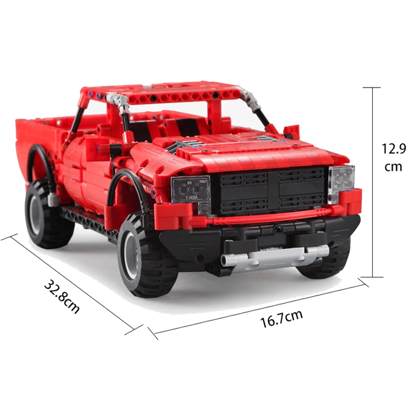 549pcs Technic Vehicles Remote Control Car Building Blocks Bricks 2.4Ghz Electric Red Pickup Trucks Model Toys Compatible Legoed