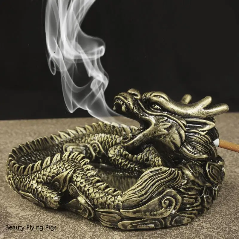 Creative Design Unique Portable Living Room Ashtray For Car Interior Home Frame Dragon Ashtray As Gift For Friends WSHYUFEI