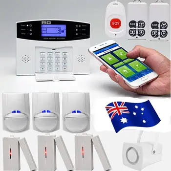 

LCD Screen GSM Wireless Home Burglar Alarm System SOS Motion Door Window Sensor Security Alarm