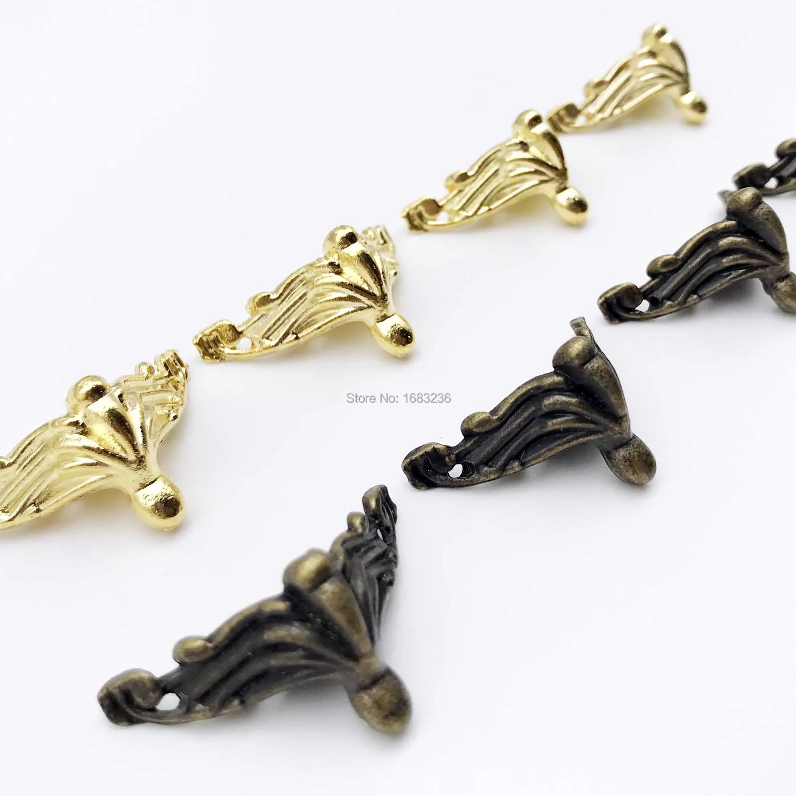 Hardware Retro Birds Corner Bracket Protector Chest Box Case Edge Protective 4pc