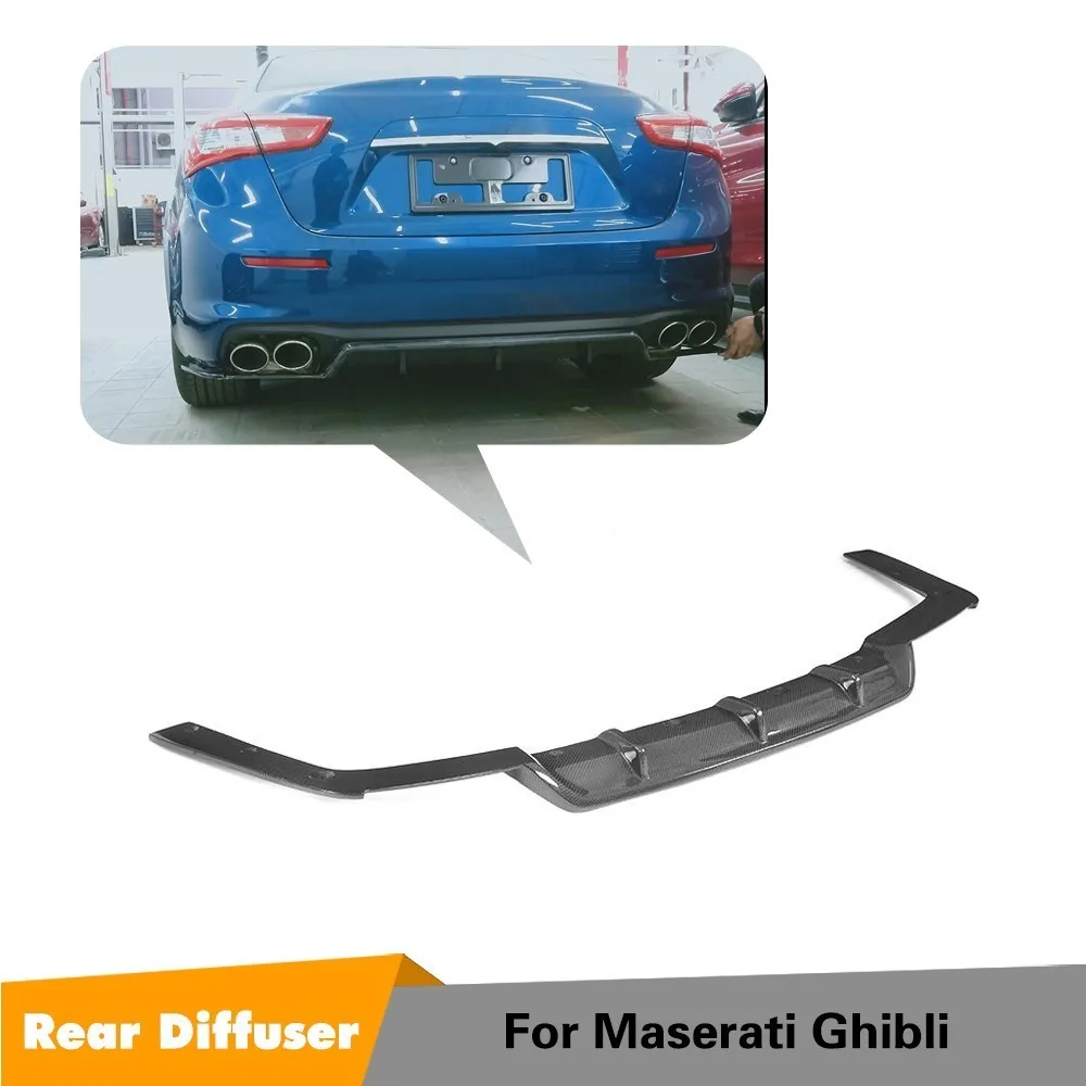 

Rear Bumper Lip For Maserati Ghibli Base Sedan 4-Door 2018 2019 Carbon Fiber Diffuser Spoiler Splitter Apron