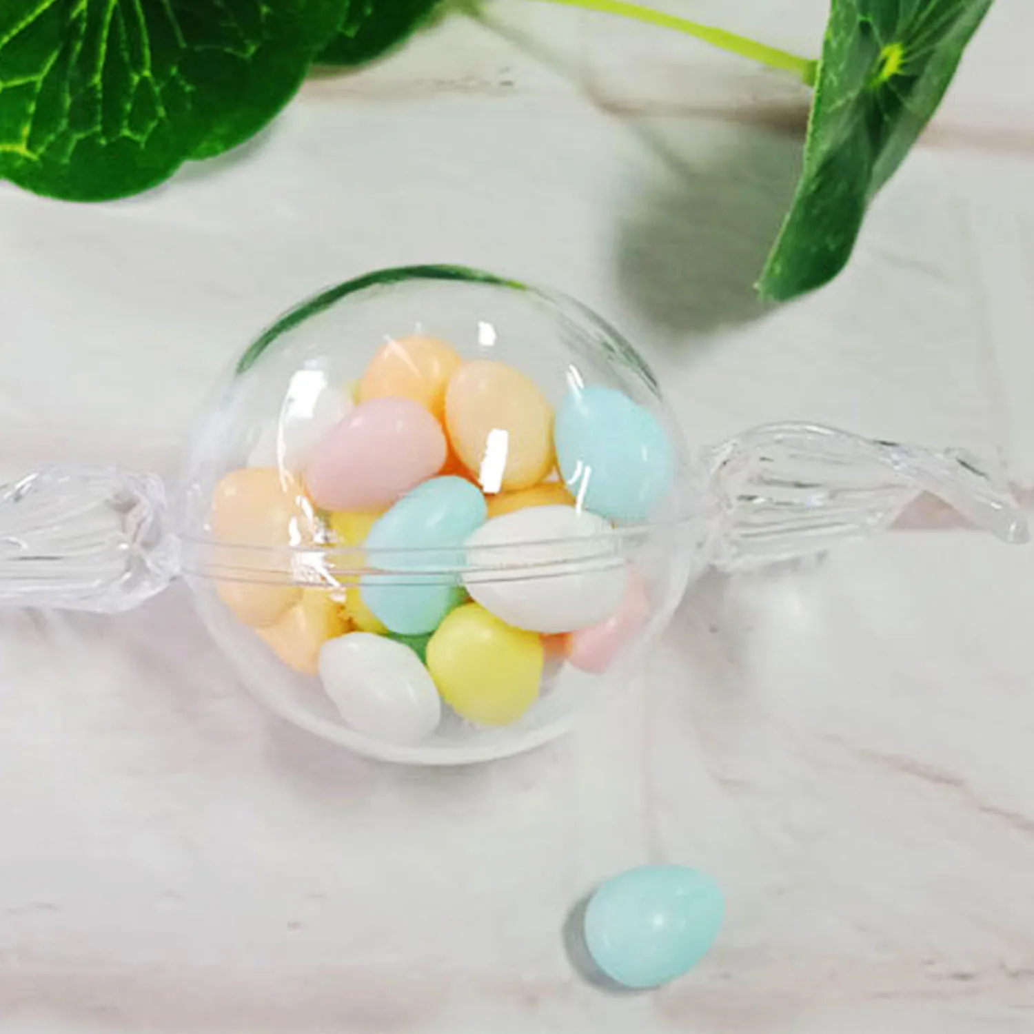 

Behogar 12PCS Fashion Transparent Plastic Candy-shaped Storage Box Container for Wedding Halloween Birthday Christmas Parties