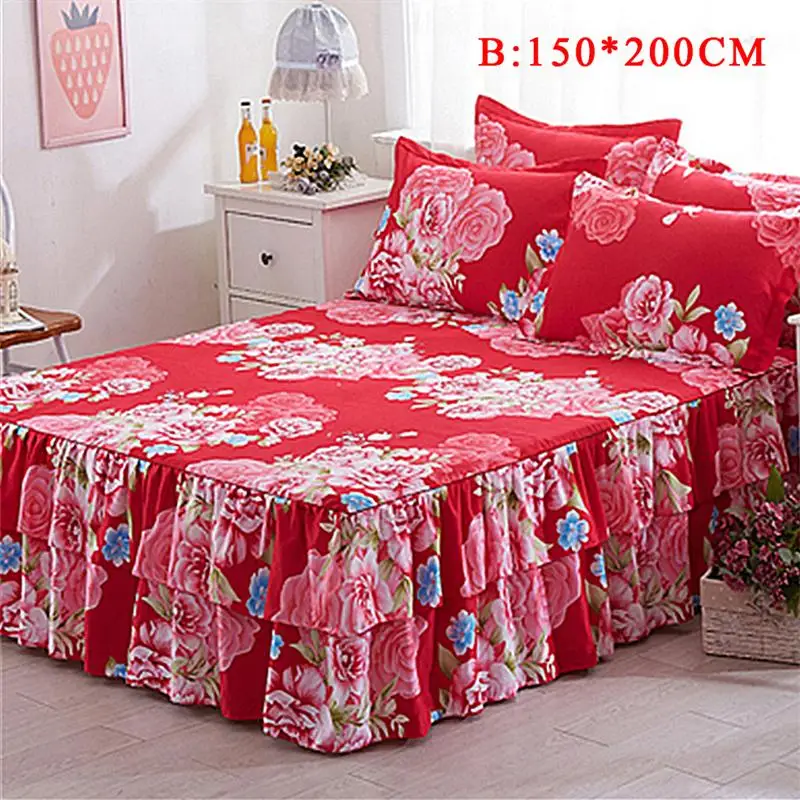 Платье кровать с красивым цветком и принтом Love Eternal Red наволочка 180*200 см 150*200