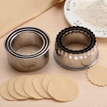 Dumplings-Cutter Molds Cutting-Tool Wrappers Dough Kitchen Gadgets Stainless-Steel Round/flower-Shaped