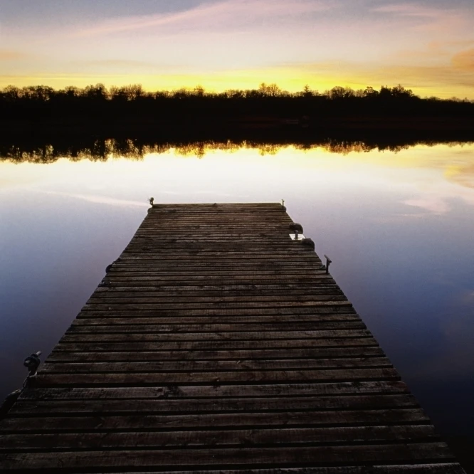 Печать плаката Dock At Sunset (24x36) | Дом и сад