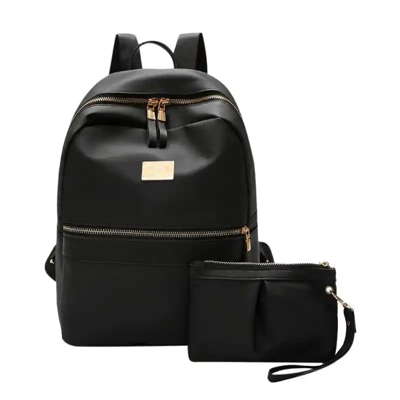 black leather school bag