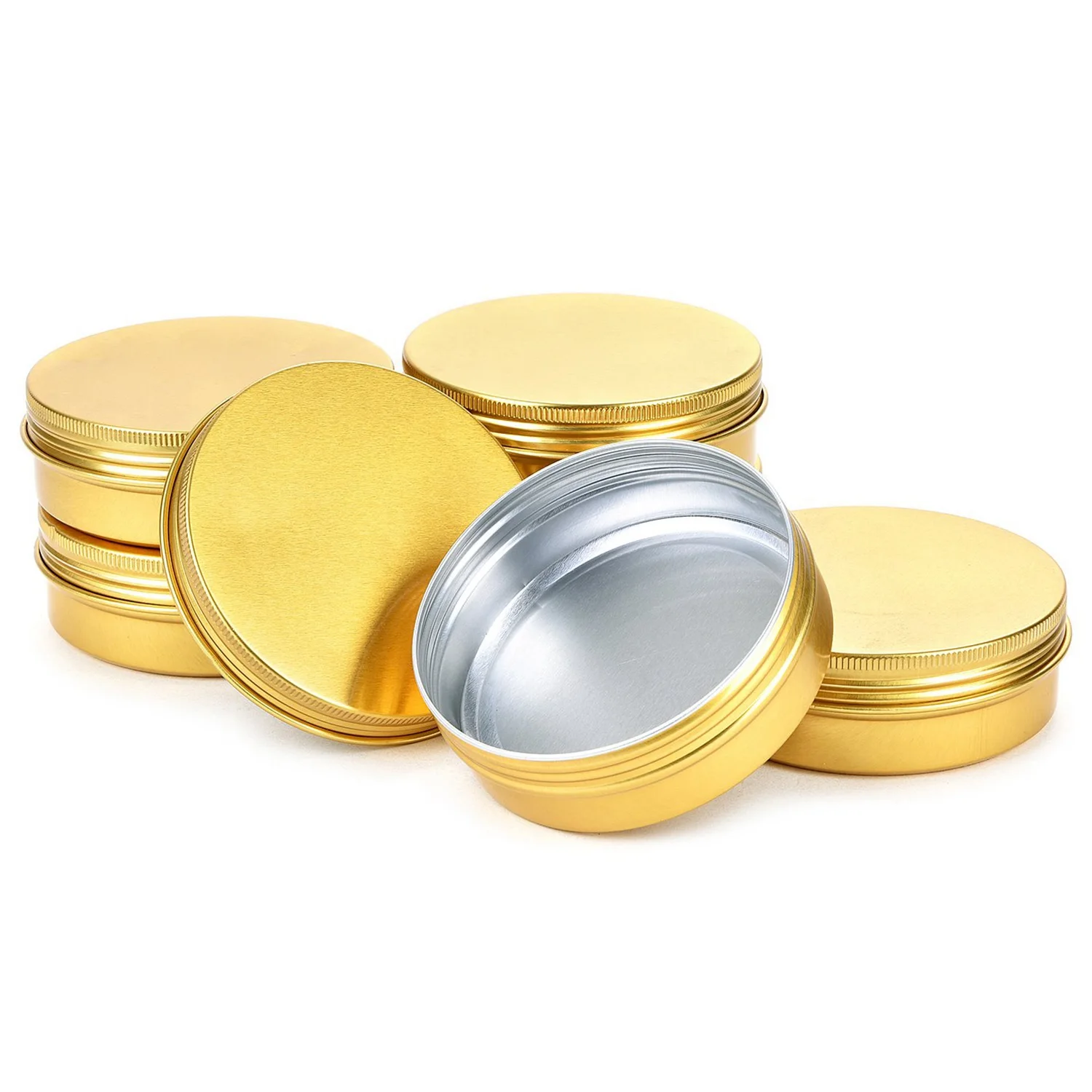 

Aluminum Round Steel Tin Cans Travel Tins Storage Jar Food Tins Containers Metal Tins Cans Screw Top Containers