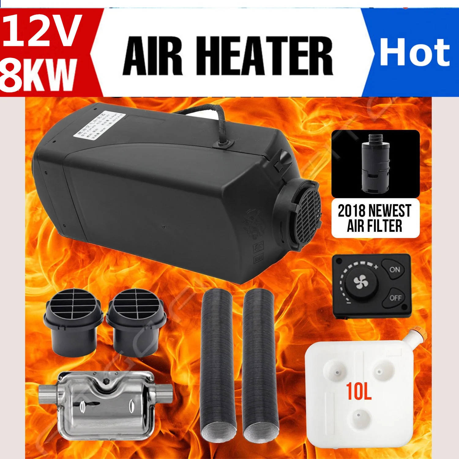 

12V 8000W Air Parking diesels Heater 8kW Signal Hole for trucks, motor-homes, boats, bus HOT Knob Switch Car Heater