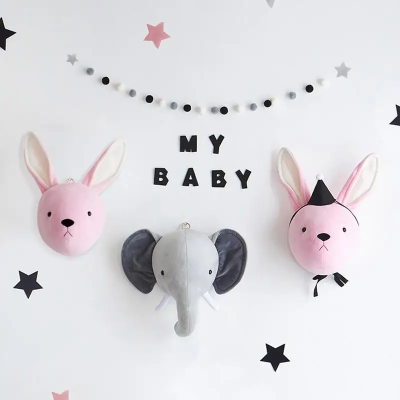 

Baby Children's Room Ornaments - Elephant Bunny Head Wall Decoration