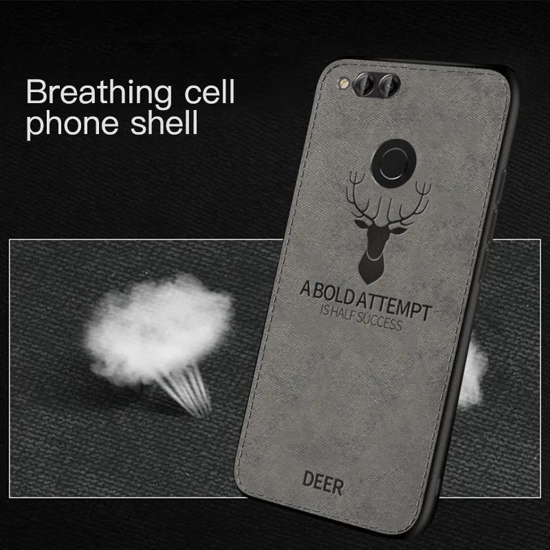 Cloth Back Case For Huawei 8X p20 p10 p9 lite pro p smart Phone Honor 7X Silicone Fabric Vintage Capas Coque |