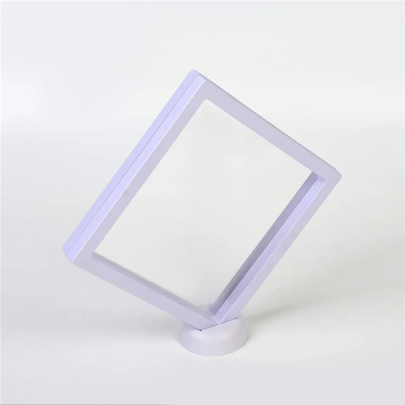 

Square 3D Album Floating Frame Holder Coin Box Jewelry Display Showcase W/ Stand