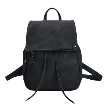 

Women Fashiion Solid Waterproof Anti-theft Backpack Lightweight PU Leather Female School Shoulder Bag Travel Laptop Backpack