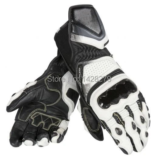 

Motorcycle Off-road Racing Dain Carbon D1 Gloves Long Leather Men's Gloves Black/White