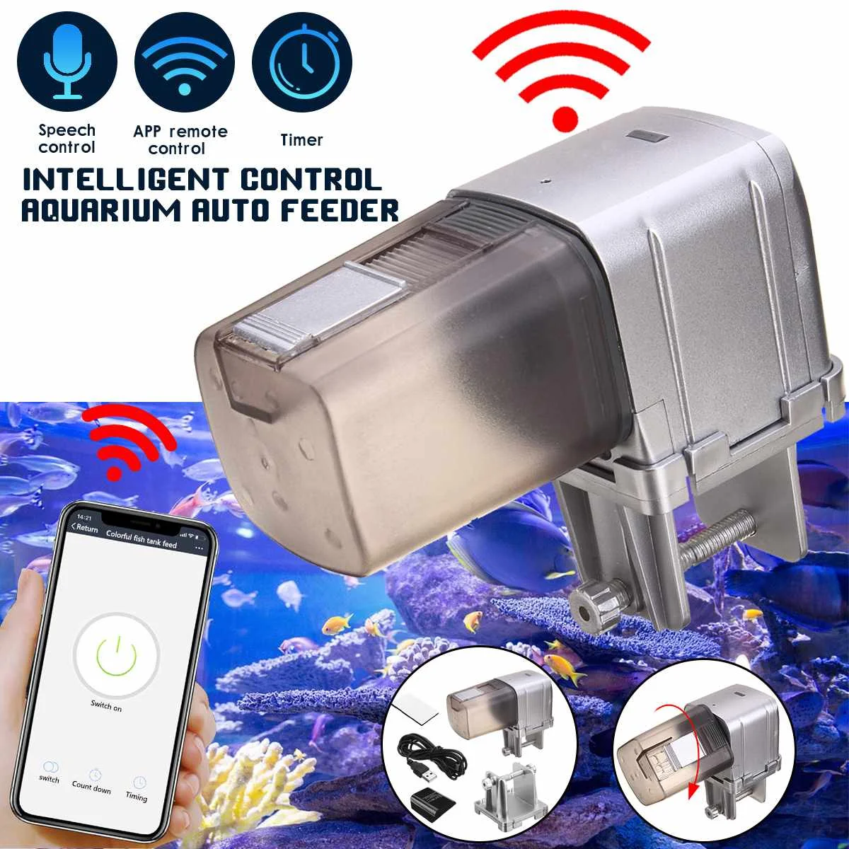 aquadine fish food dispenser