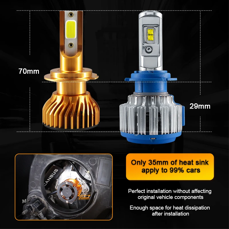 CARLitek h7 светодиодная противотуманная фара 12 в 50 Вт H1 H11 H4 H8 H9 9005 9006 6000 К 10000LM
