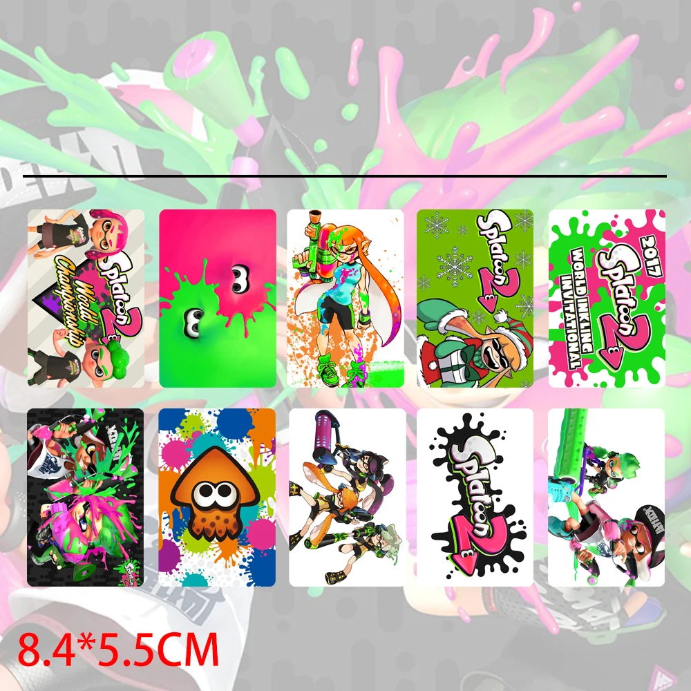 

10pcs/set Splatoon Game Card Stickers Waterproof Sticker DIY Decoration Gift Credit Bank Bus Card Stickers Stationery Sticker