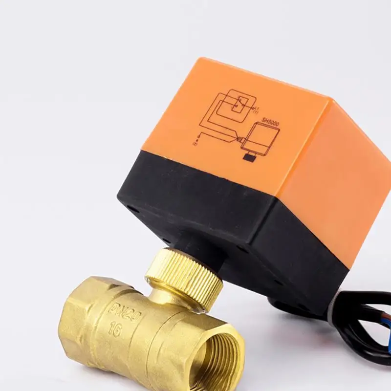 

Ball Valve AC 220V Brass Electric Motorized Ball Valve 2 Way 3-Wire 1.6Mpa Thread DN15 DN25