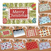 Фланелевый флисовый Коврик для двери, Рождественский узор, новогодний подарок, полиэстер, ткань, ковер, украшение для гостиной