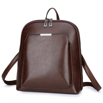 

Vintage Backpack Female Leather Women's backpack Large Capacity School Bag for Girls Leisure Shoulder Bags for Women