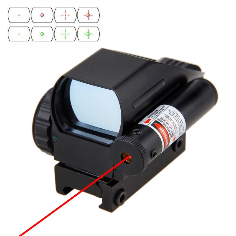

Dot Holographic Riflescopes Red/Green Reflex Tactical Airsoft Optics Sight Scope Mount Reticles Laser 4 Reticle Gun Accessories