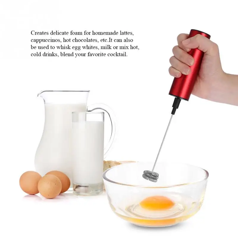 Hot Stainless Steel Electric Milk Frother Coffee Egg Beater Drinks Blender Hand Kitchen Mixer