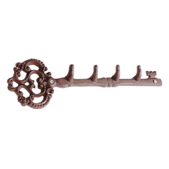

1PC Classic Cast Iron Retro Creative Vintage Key Shape Wall Hooks Key Holder Coat Hanger Home Decor
