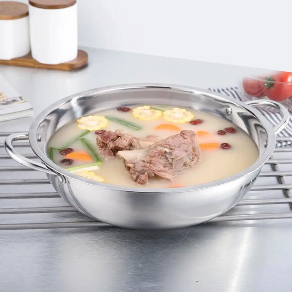 30 см нержавеющая сталь горячий горшок Shabu индукционная плита газовая плита совместимый горшок домашняя кухонная посуда суп кастрюля
