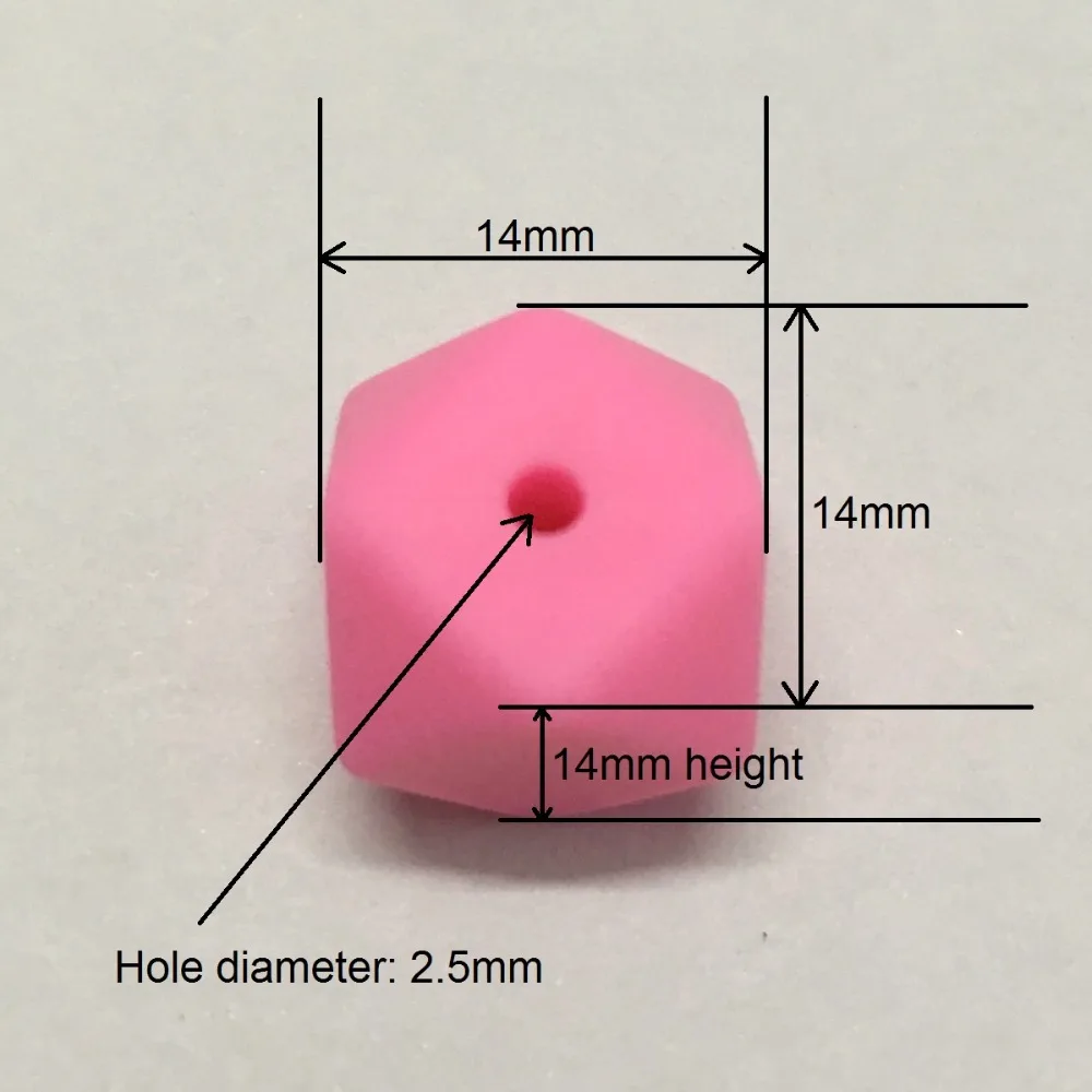 1 шт 14 мм Силиконовые шестигранные шарики BPA бесплатно пищевого силикона свободные шарики нетоксичные детские Прорезыватели для зубов Жевательная Для Прорезывания Зубов Бусины