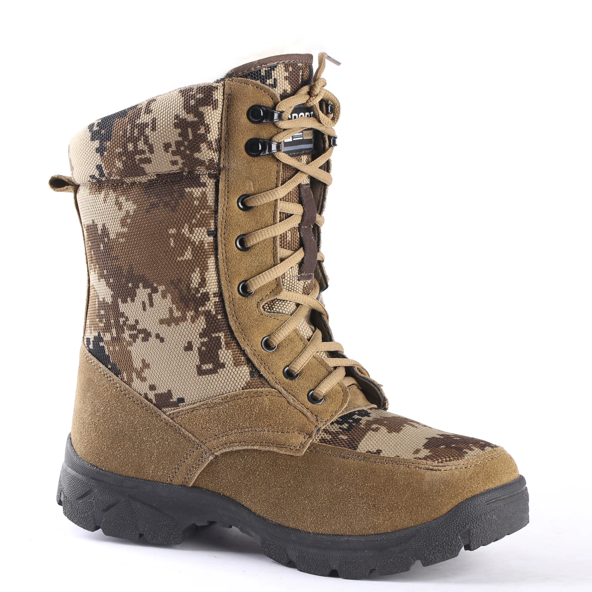 Winter Jacht Dikker Wol Warme Snowboots Mannen Outdoor Wandelen Skiën Vissen Camo Antislip Waterdicht Katoen Gewatteerde Hoge schoenen