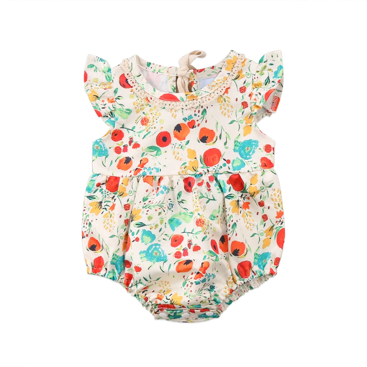

0-24M Toddler Baby Infant Girl Summer Cute Outfits Flower Bodysuit Short Sleeve Jumpsuit Kids Clothing