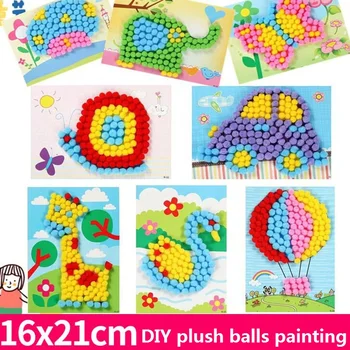 Kids Plush Ball Painting Stickers Set 1
