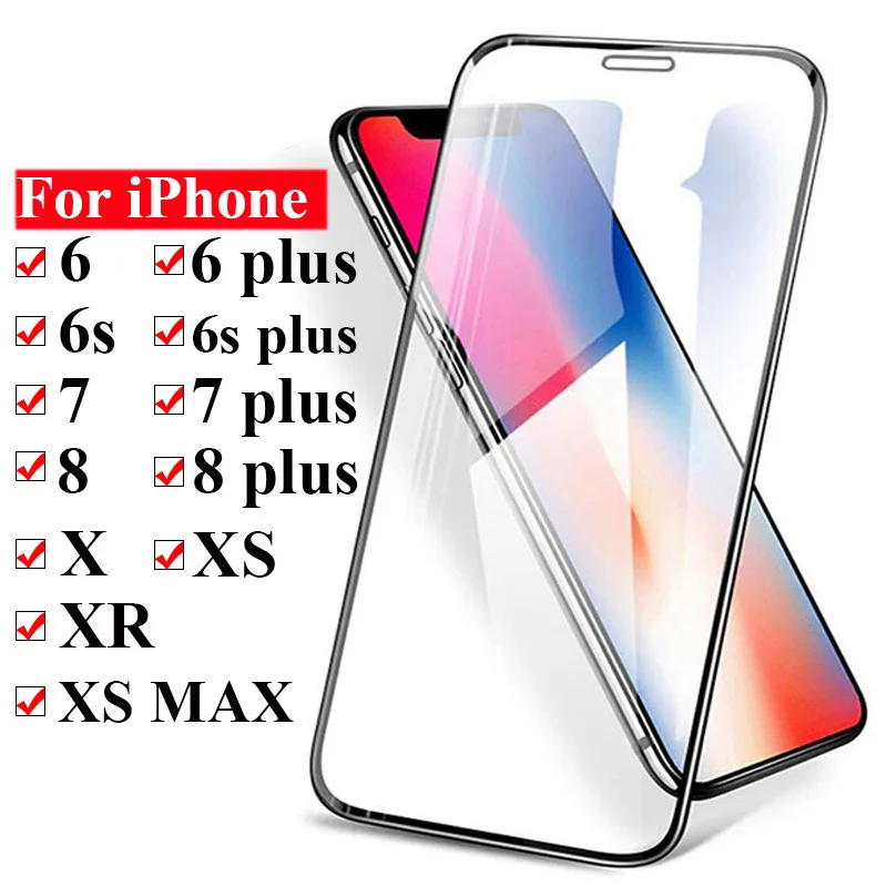 Защитное стекло 10D для Iphone Xr Xs Max X 6 7 8 6s Plus Xmax 8plus|Защитные стёкла и плёнки| |