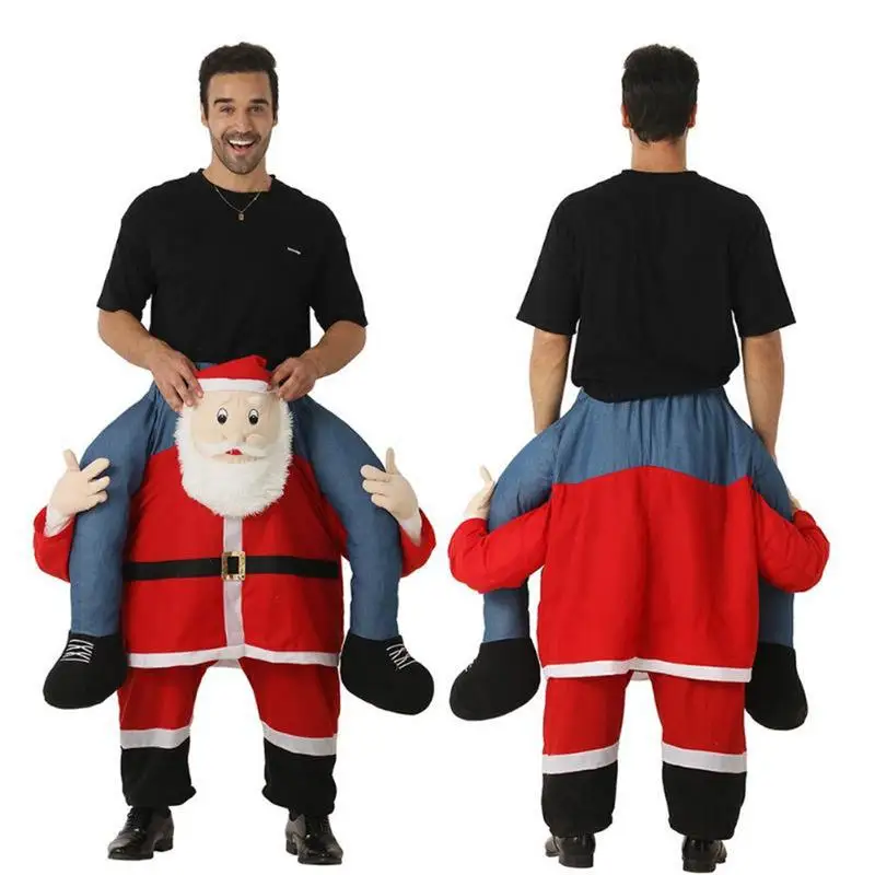 

Funny Santa Claus Costume Ride On Me Pants Carry Back Fancy Up Party Costume Christmas Festival Clothes Props