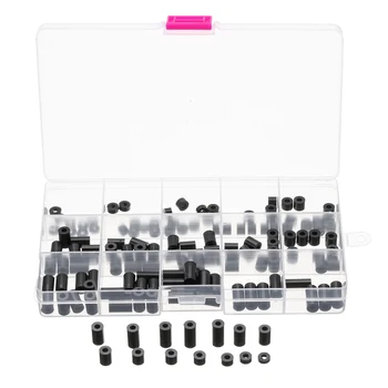 

Suleve M3NR3 140Pcs M3 Black/White Nylon Round Column Non-Threaded Spacer Hollow PCB Standoff Set