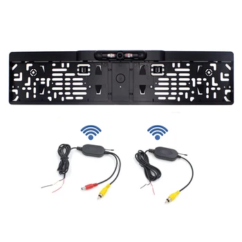 

Wired / Wireless Car Rear View Camera Backup Reverse Camera European License Plate Camera Frame with IR Light