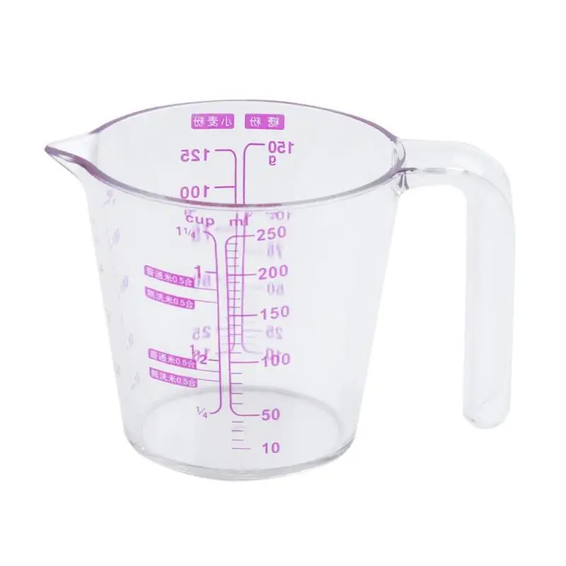 

250ml Resin Plastic Measuring Cup Three Scales Handle Design Baking Tool Multifunctional Kitchen Accessories