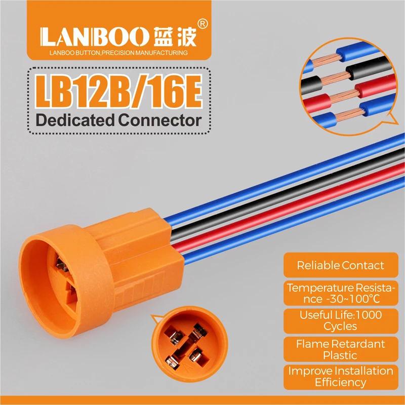 

12mm 16mm cable socket for metal push buttonswitchs 2-4 wires stable lights button