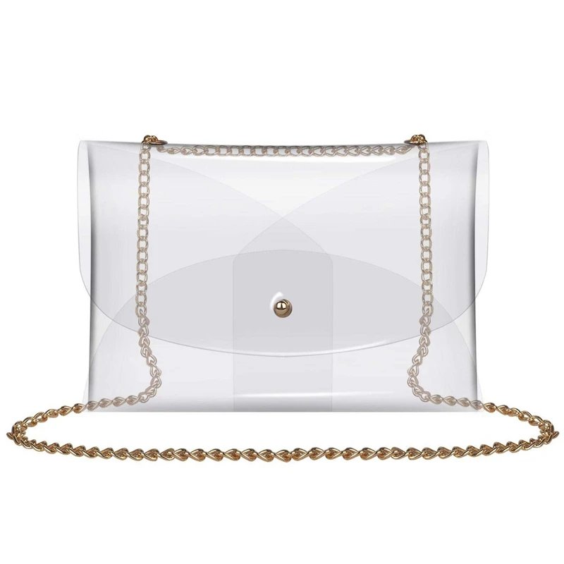 

Clear Bag Women'S Pvc Transparent Crossbody Purse Clutch Messenger Handbag Tote Shoulder Bag