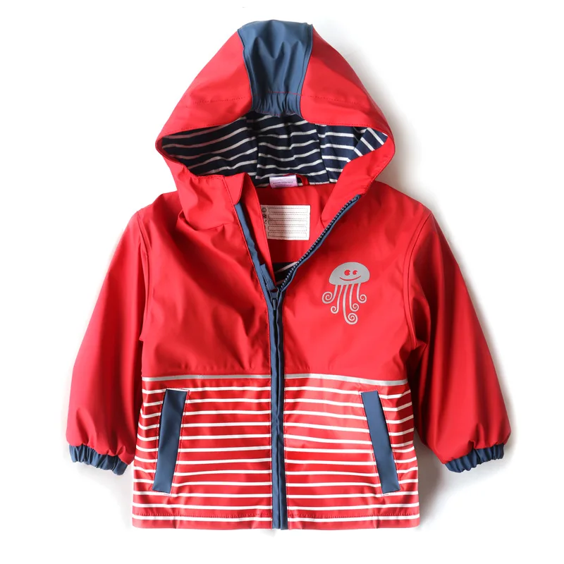 

Mioigee 2019 Spring Children Outerwear Raincoat Poncho New Girl PU Leather Waterproof Windproof Breathable Jackets Coat Clothes