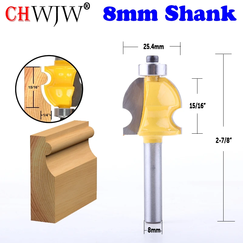 1PCS 8mm Shank Architectural Molding Router Bit Woodworking Cutter Tools 1PCS 8mm Shank Architectural Molding Router Bit Woodworking Cutter Tools