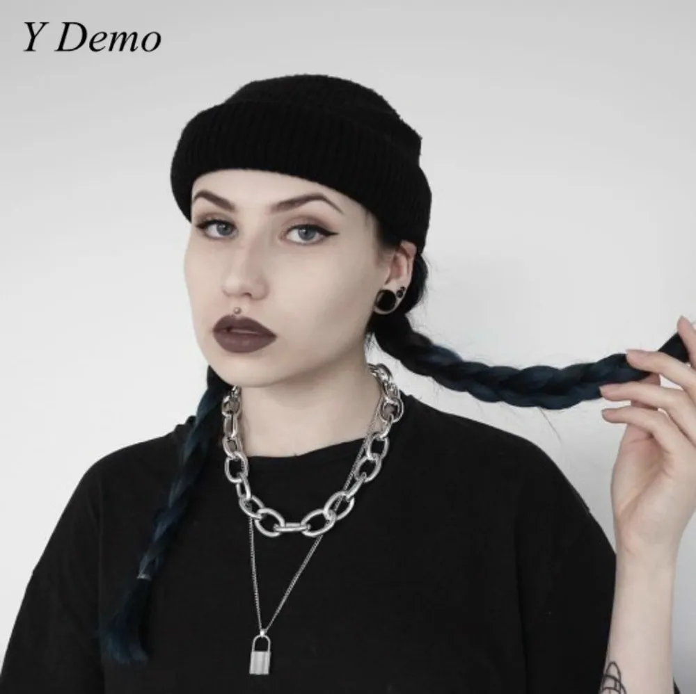 

Punk Metal Pendant Woman Chain Geometry Necklace Rock Choker