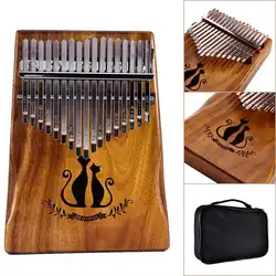 Muspor 17 ключ калимба Твердые Акация Thumb пианино палец Mbira кошка с мешком подарок музыкальный инструмент