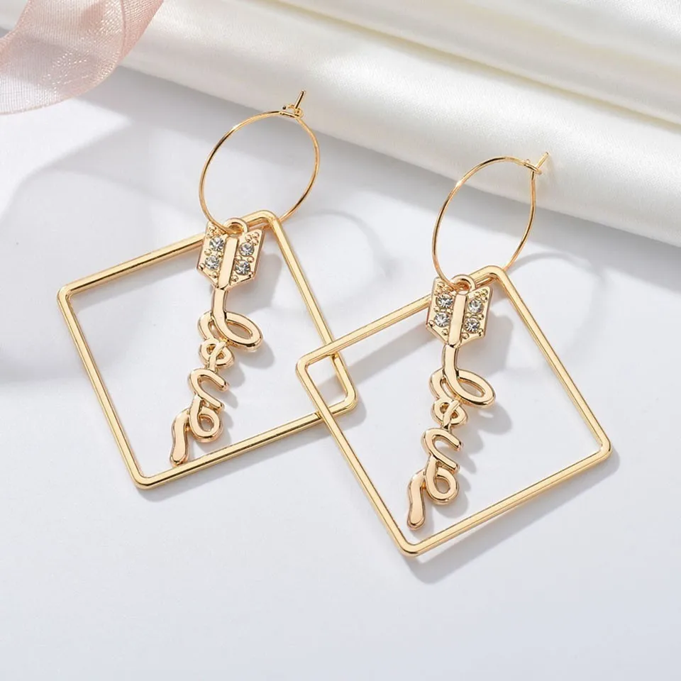 

Fashion Women Arrow Love Design Drop Earings With Shipping Rhinestone Decorated Female Handmade Drop Earrings Jewelry Earrings